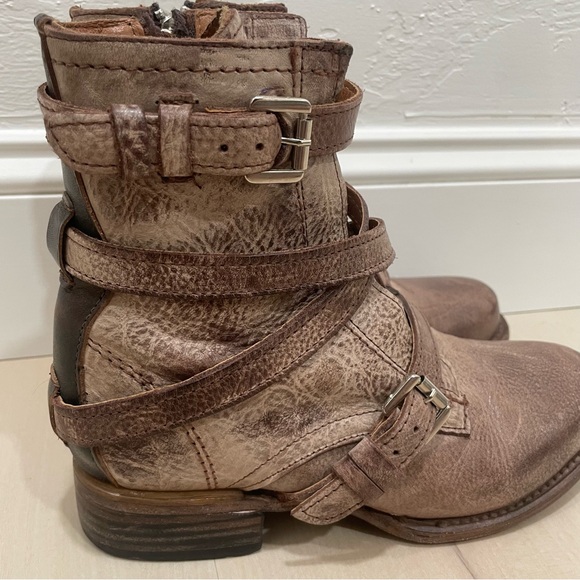 Freebird Raine Boots Blush Women's 7 Straps Buckle Brown Leather - Picture 5 of 16